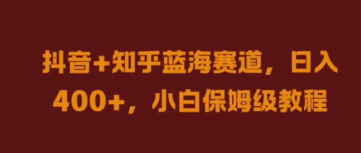 抖音+知乎蓝海赛道，日入几张，小白保姆级教程【揭秘】-大齐资源站