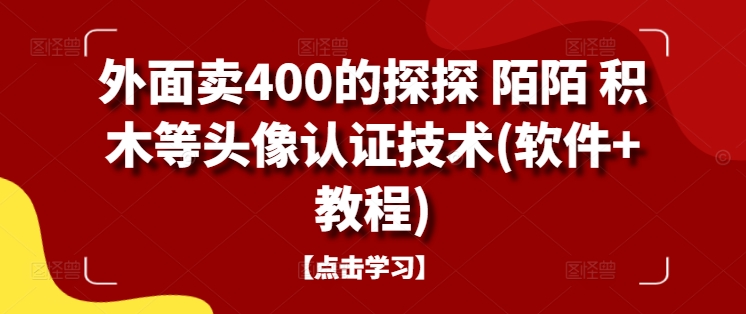 外面卖400的探探 陌陌 积木等头像认证技术(软件+教程)-大齐资源站