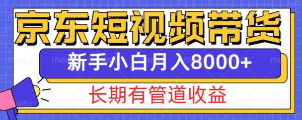 京东短视频带货新玩法，长期管道收益，新手也能月入8000+-大齐资源站