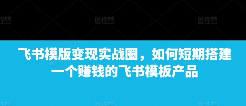 飞书模版变现实战圈，如何短期搭建一个赚钱的飞书模板产品-大齐资源站